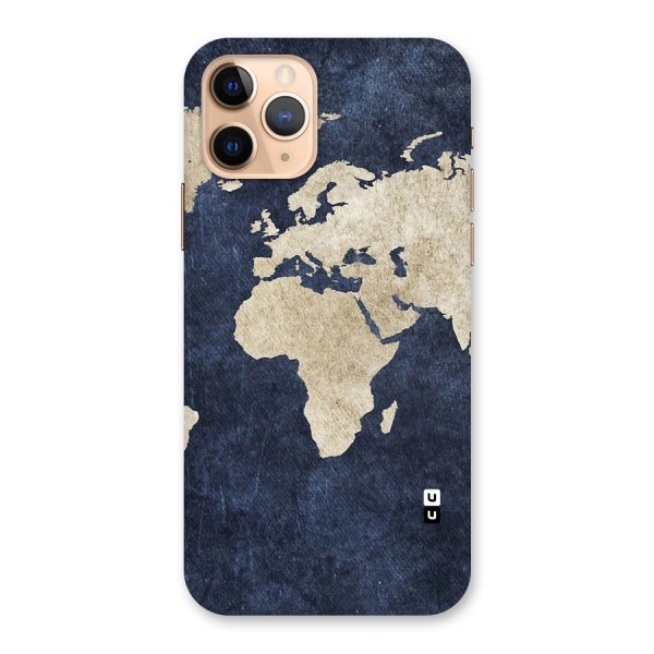World Map Blue Gold Back Case for iPhone 11 Pro
