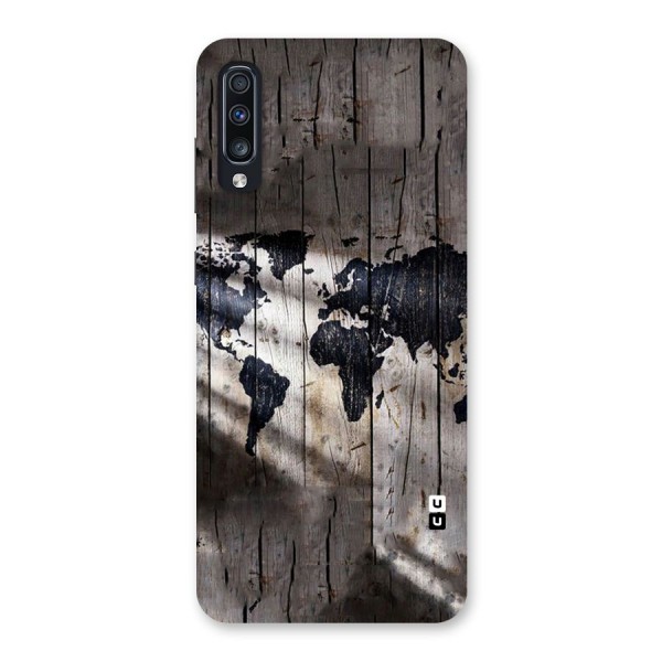 World Map Wood Design Back Case for Galaxy A70