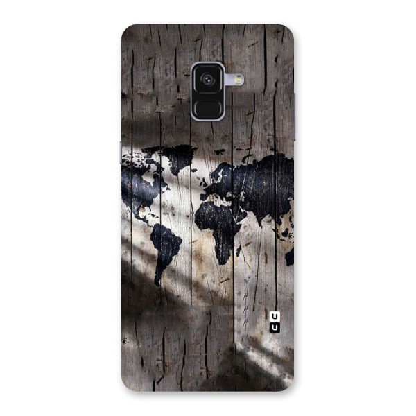 World Map Wood Design Back Case for Galaxy A8 Plus