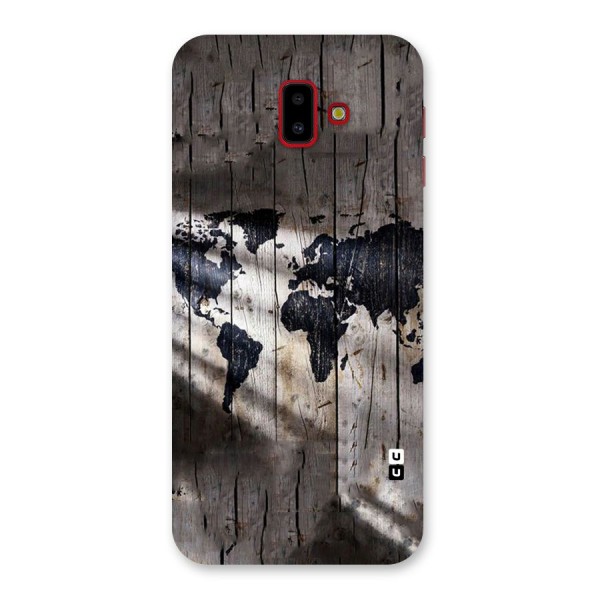 World Map Wood Design Back Case for Galaxy J6 Plus