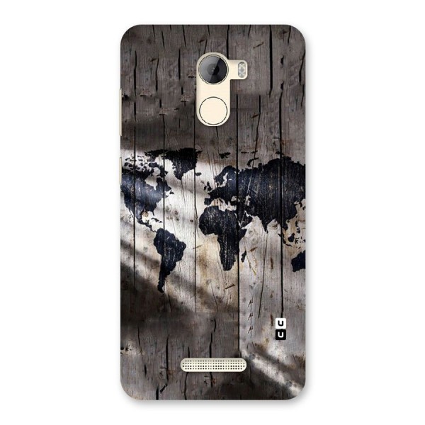 World Map Wood Design Back Case for Gionee A1 LIte
