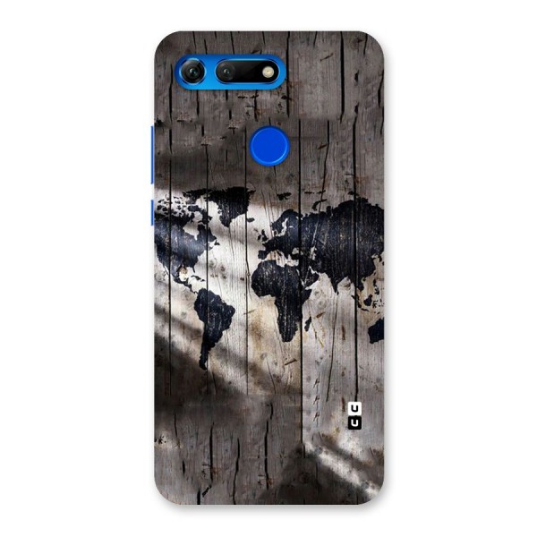 World Map Wood Design Back Case for Honor View 20
