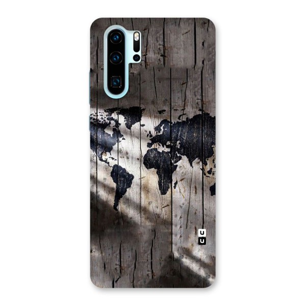 World Map Wood Design Back Case for Huawei P30 Pro