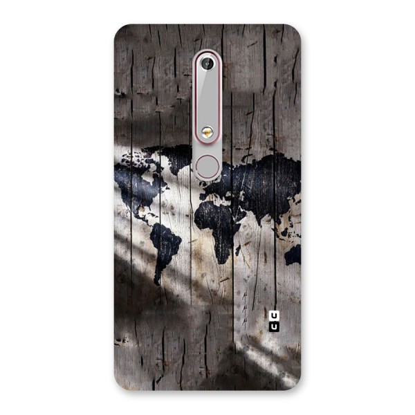 World Map Wood Design Back Case for Nokia 6.1