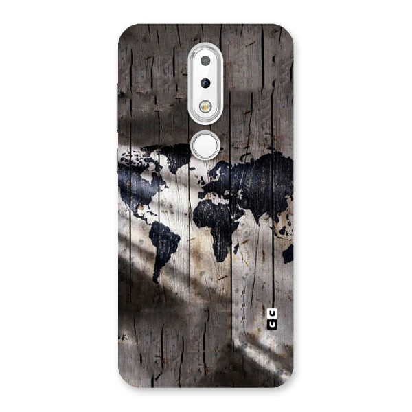 World Map Wood Design Back Case for Nokia 6.1 Plus