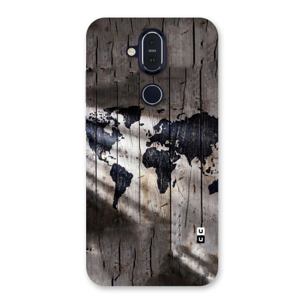 World Map Wood Design Back Case for Nokia 8.1