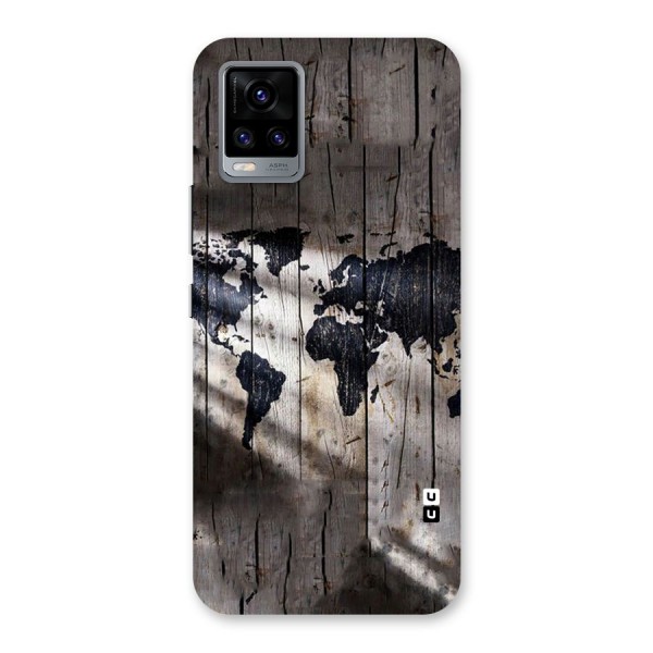 World Map Wood Design Back Case for Vivo V20