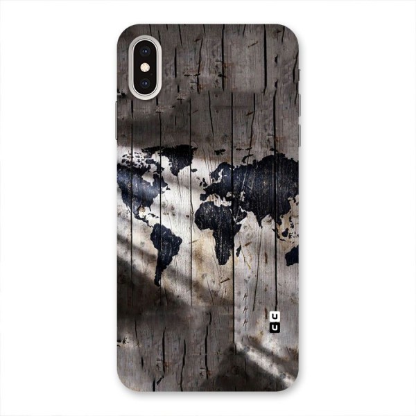 World Map Wood Design Back Case for iPhone XS Max