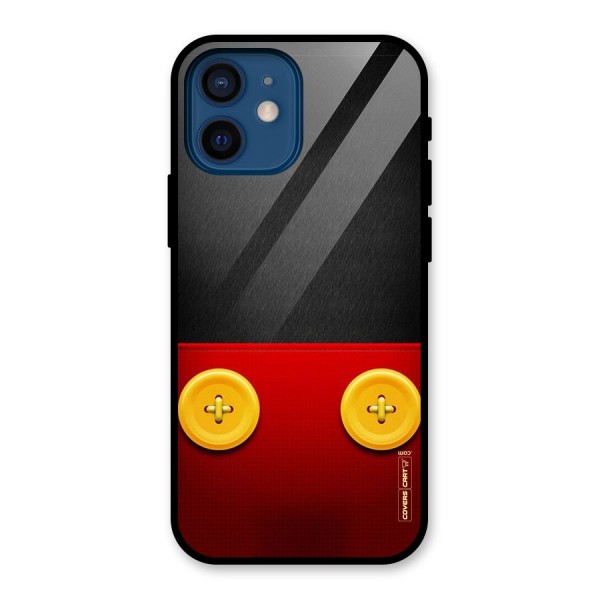 Yellow Button Glass Back Case for iPhone 12 Mini