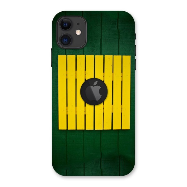 Yellow Fence Back Case for iPhone 11 Logo Cut