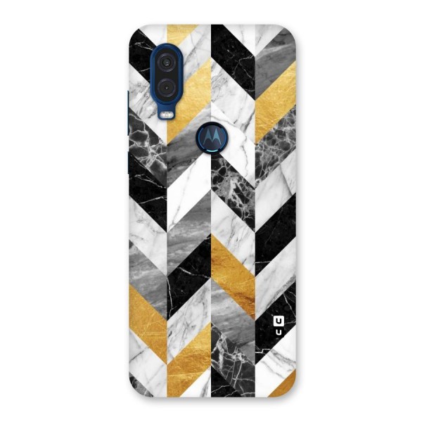 Yellow Grey Marble Back Case for Motorola One Vision