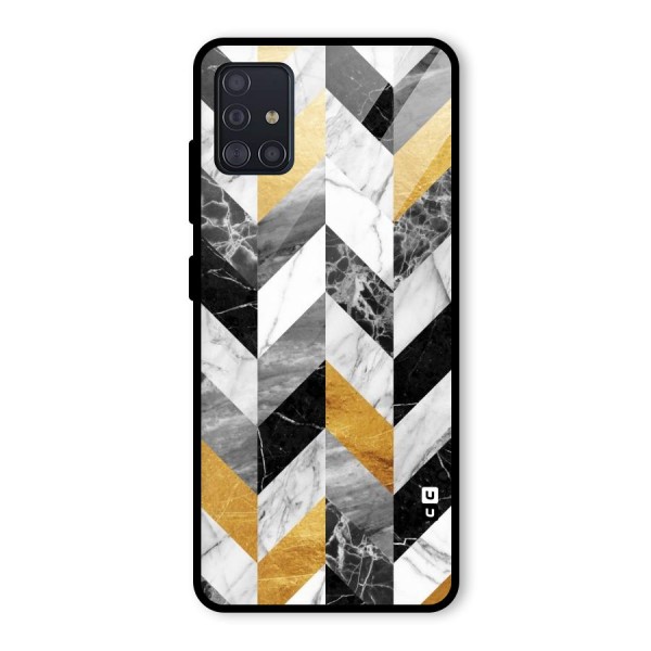 Yellow Grey Marble Glass Back Case for Galaxy A51