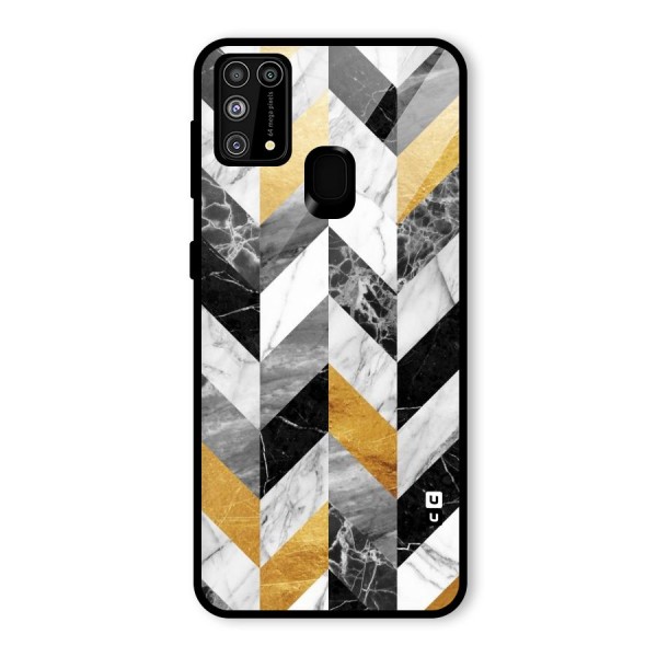 Yellow Grey Marble Glass Back Case for Galaxy M31