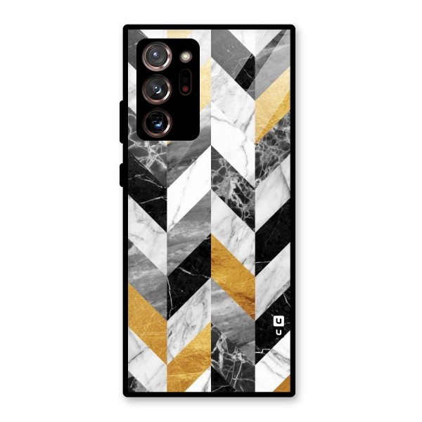 Yellow Grey Marble Glass Back Case for Galaxy Note 20 Ultra