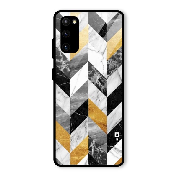 Yellow Grey Marble Glass Back Case for Galaxy S20 FE