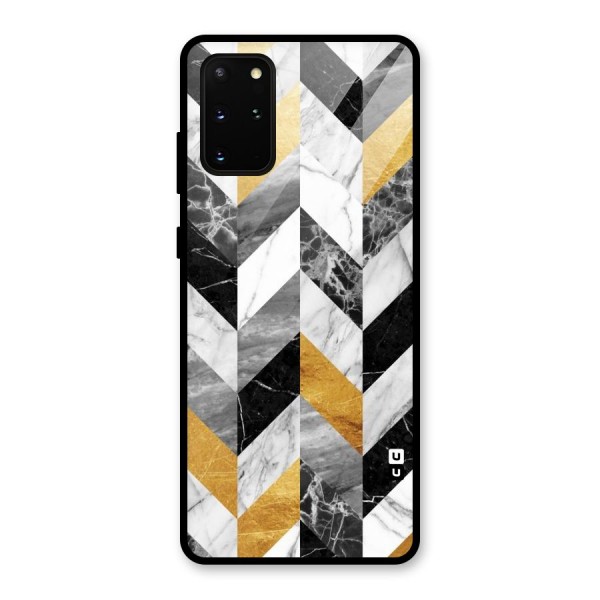 Yellow Grey Marble Glass Back Case for Galaxy S20 Plus