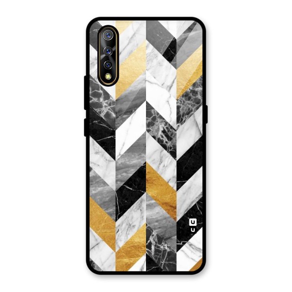 Yellow Grey Marble Glass Back Case for Vivo Z1x
