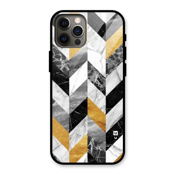 Yellow Grey Marble Glass Back Case for iPhone 12 Pro