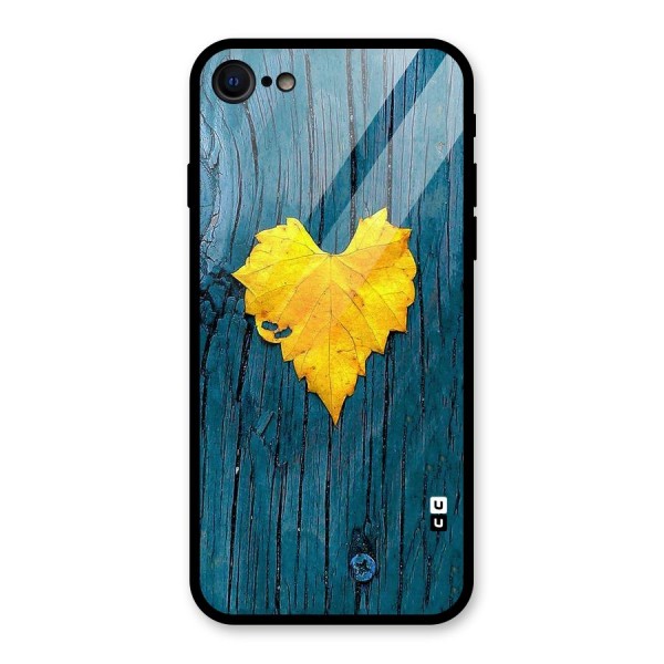 Yellow Leaf Glass Back Case for iPhone SE 2022