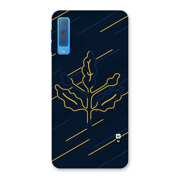 Yellow Leaf Line Back Case for Galaxy A7 (2018)