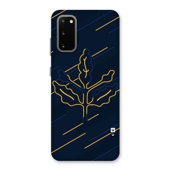Yellow Leaf Line Back Case for Galaxy S20