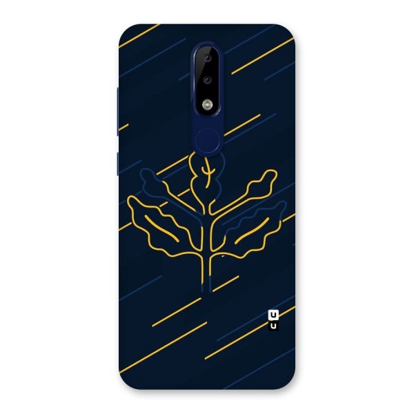 Yellow Leaf Line Back Case for Nokia 5.1 Plus