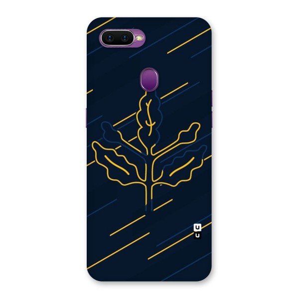 Yellow Leaf Line Back Case for Oppo F9