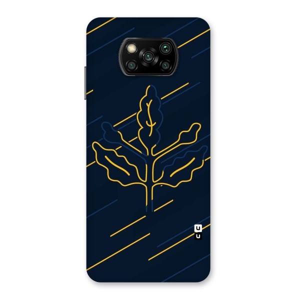 Yellow Leaf Line Back Case for Poco X3