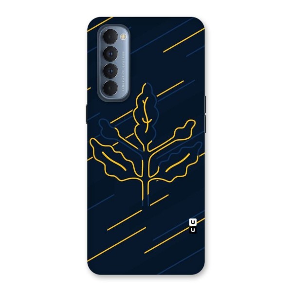 Yellow Leaf Line Back Case for Reno4 Pro