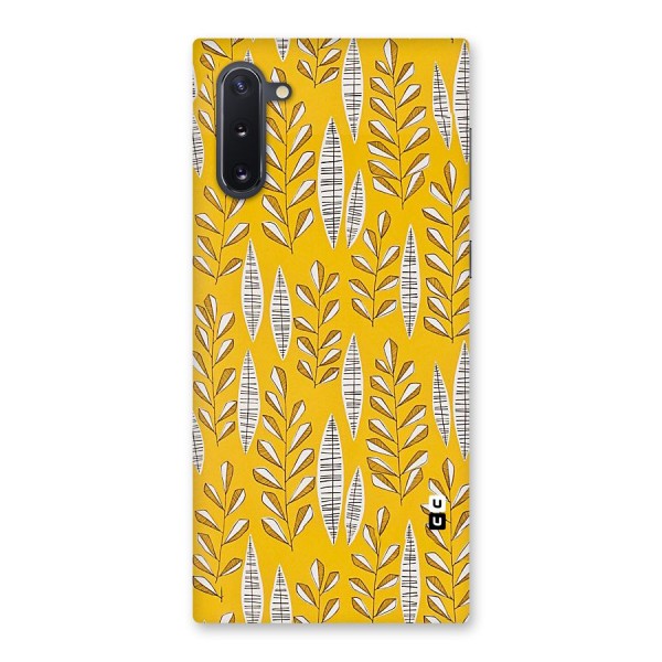 Yellow Leaf Pattern Back Case for Galaxy Note 10