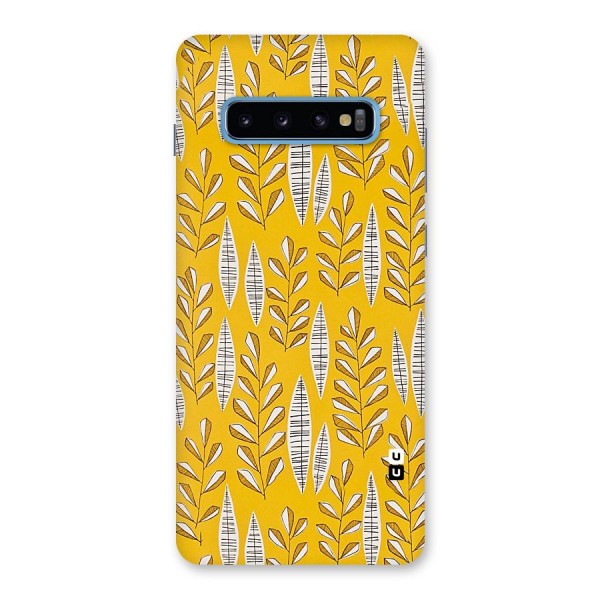 Yellow Leaf Pattern Back Case for Galaxy S10 Plus