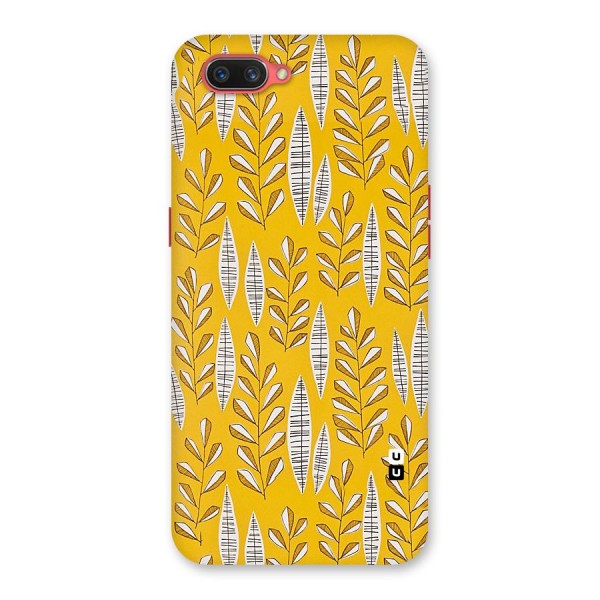Yellow Leaf Pattern Back Case for Oppo A3s