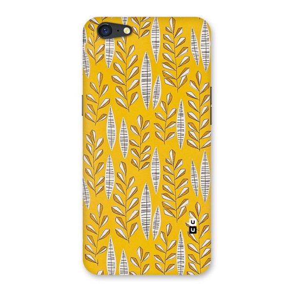 Yellow Leaf Pattern Back Case for Oppo A71