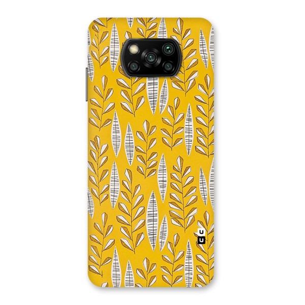 Yellow Leaf Pattern Back Case for Poco X3