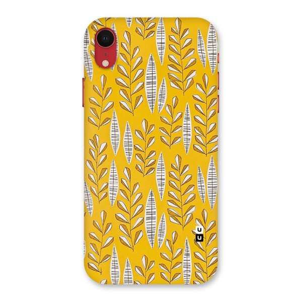 Yellow Leaf Pattern Back Case for iPhone XR
