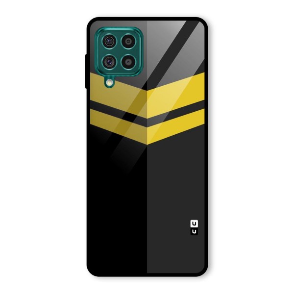 Yellow Lines Glass Back Case for Galaxy F62