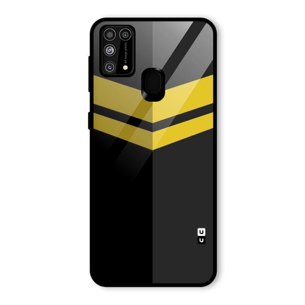 Yellow Lines Glass Back Case for Galaxy M31