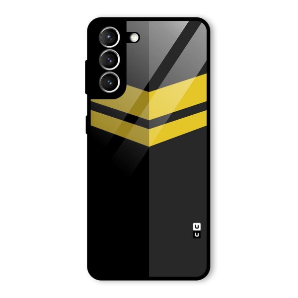 Yellow Lines Glass Back Case for Galaxy S21 5G