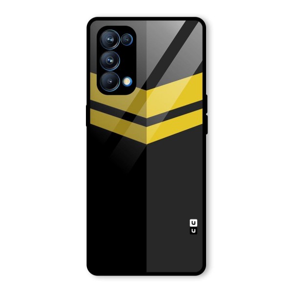 Yellow Lines Glass Back Case for Oppo Reno5 Pro 5G