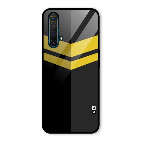 Yellow Lines Glass Back Case for Realme X3 SuperZoom