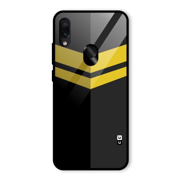 Yellow Lines Glass Back Case for Redmi Note 7 Pro