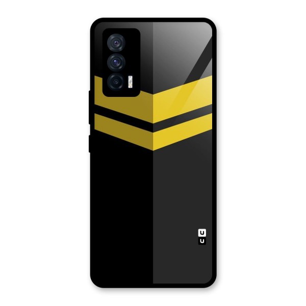 Yellow Lines Glass Back Case for Vivo iQOO 7 5G