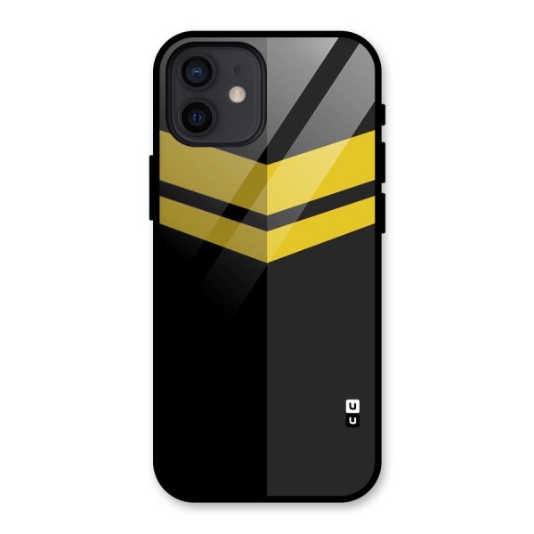 Yellow Lines Glass Back Case for iPhone 12