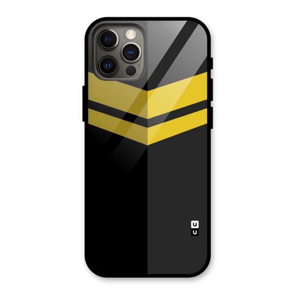Yellow Lines Glass Back Case for iPhone 12 Pro
