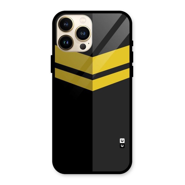 Yellow Lines Glass Back Case for iPhone 13 Pro Max