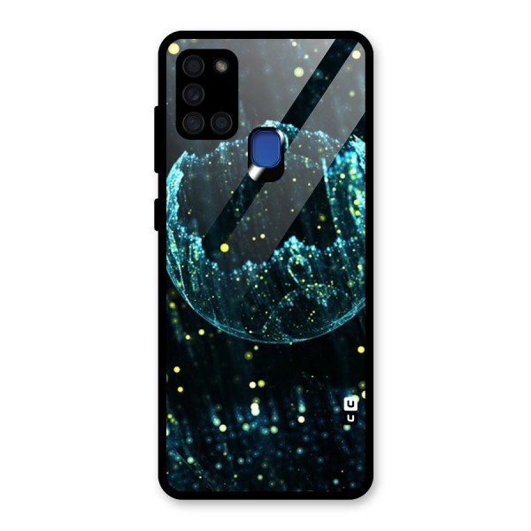 Yellow Rain Glass Back Case for Galaxy A21s