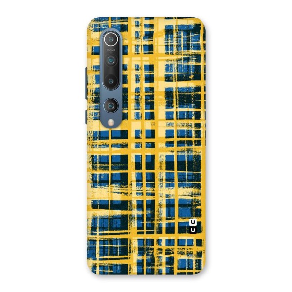 Yellow Rugged Check Design Back Case for Mi 10