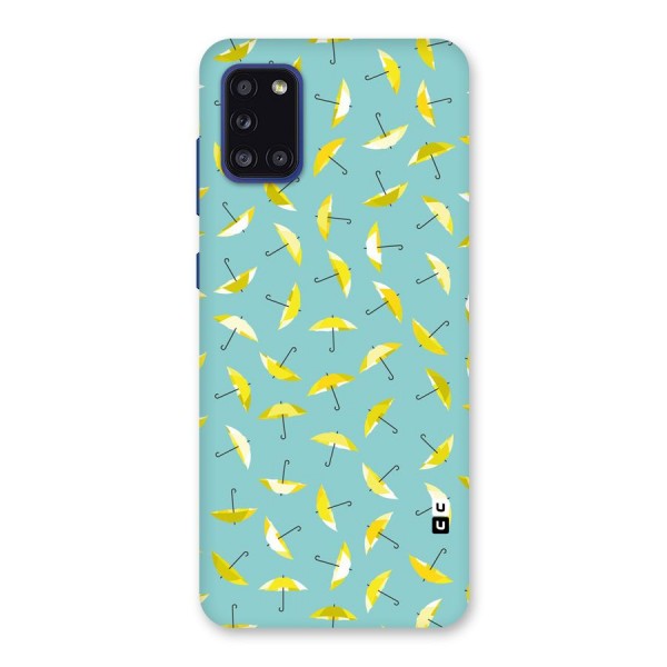 Yellow Umbrella Pattern Back Case for Galaxy A31
