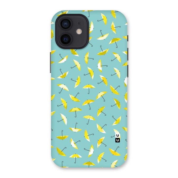 Yellow Umbrella Pattern Back Case for iPhone 12