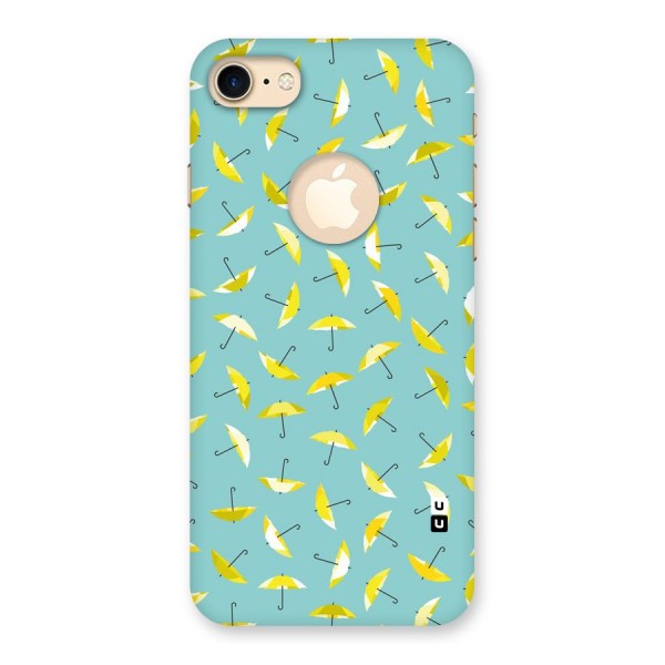 Yellow Umbrella Pattern Back Case for iPhone 7 Logo Cut